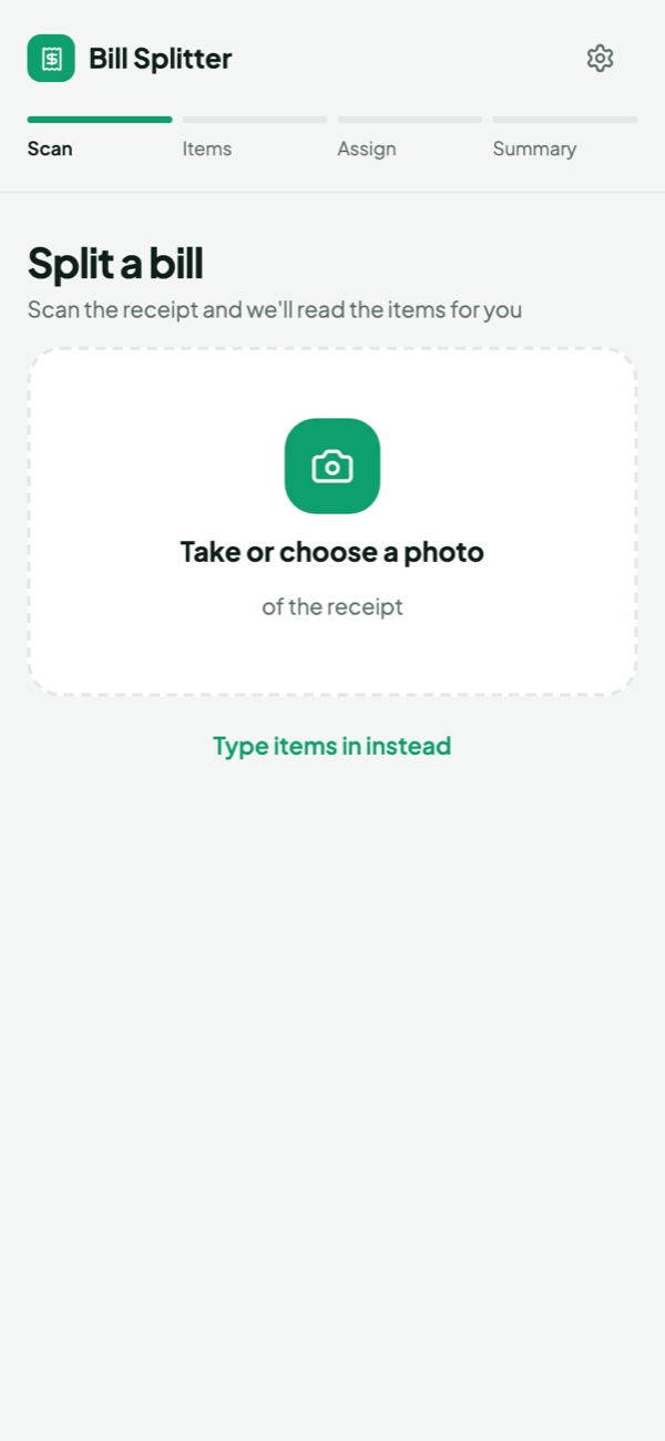 Scan the receipt